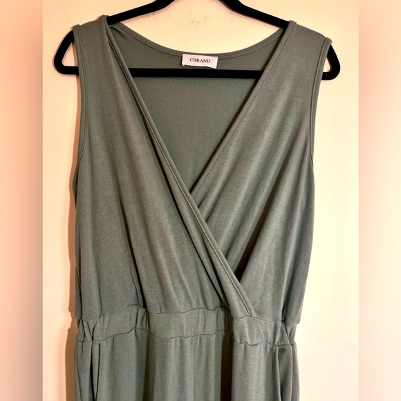 Cbrand Women’s Short Sleeved CrossOver  Teal Jumpsuit with Pockets Size M - Picture 10 of 11